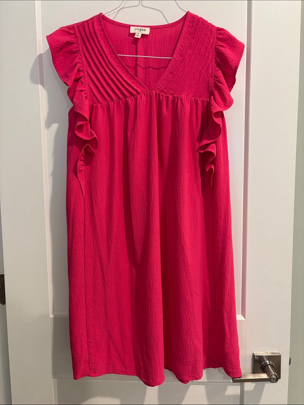 Umgee Women’s Sleeveless Flutter Sleeve Dress Small